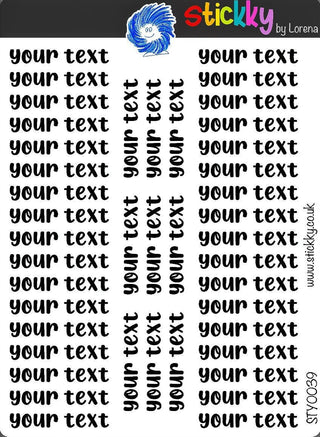 CUSTOM Words functional planner stickers - Mini Scripts 7.-