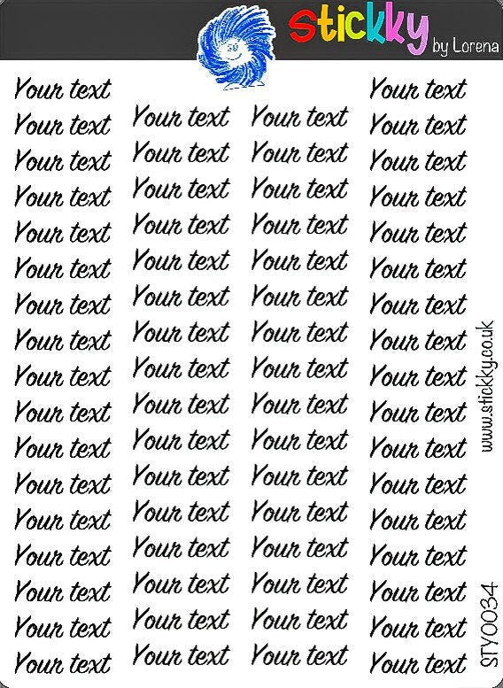 CUSTOM Words functional planner stickers - Mini Scripts 2.-