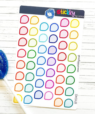 Cute Teardrop Bullets Planner Stickers Sheet.-