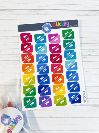 UK Benefit Flag Stickers Sheet