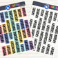 Days of the Week Script Planner Stickers Sheet