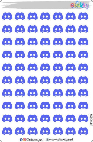 Social Media Discord Logo Stickers Sheet.-