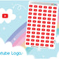 Social Media Youtube Logo Stickers Sheet.-
