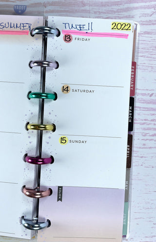 Days in Numbers of the Month Script Planner Stickers Sheet