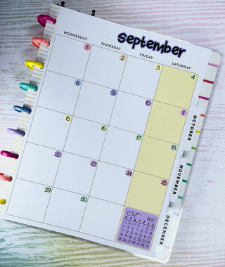 Days in Numbers of the Month Script Planner Stickers Sheet