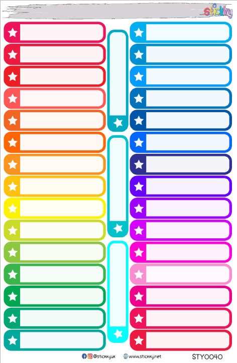Rainbow Boxes Stickers Sheet