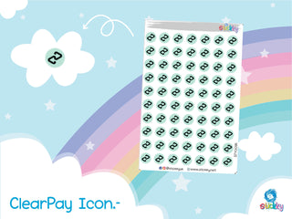 Afterpay/Clearpay Logo Stickers Sheet.-