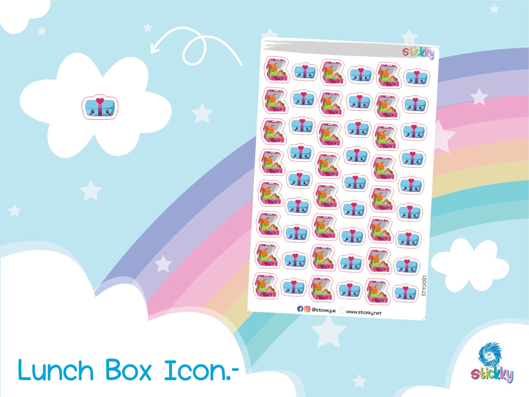Lunch Box/Pack Lunch Stickers Sheet.-