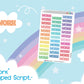 Work Script Planner Stickers Sheet.-