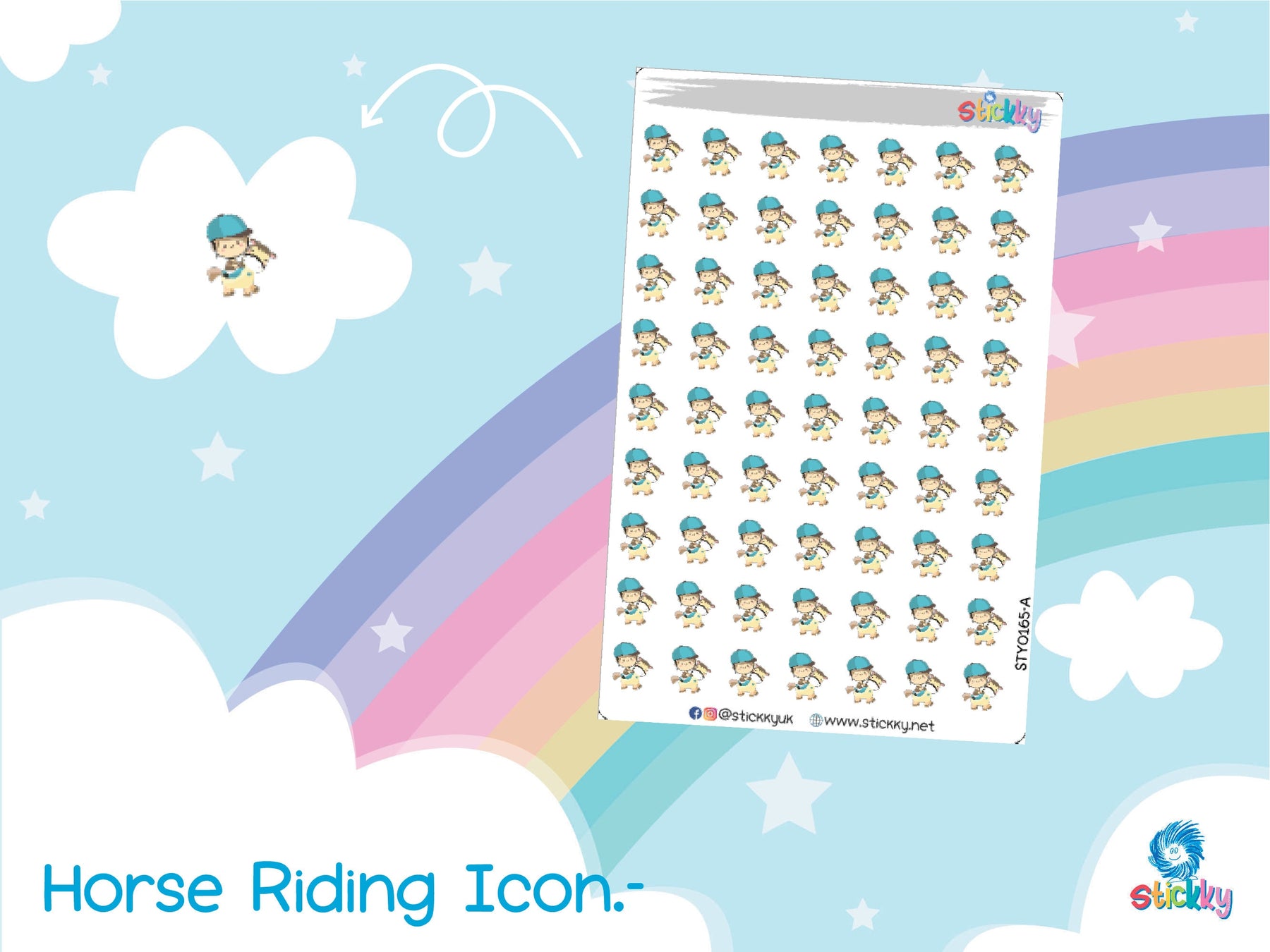 Horse Riding Stickers Sheet.-