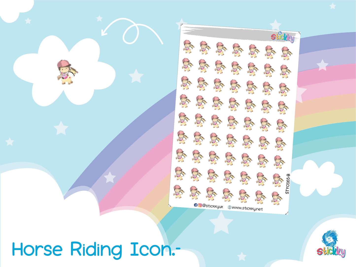 Horse Riding Stickers Sheet.-