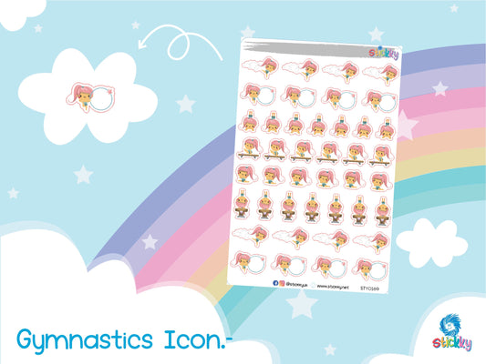 Gymnastics Icon Stickers Sheet.-