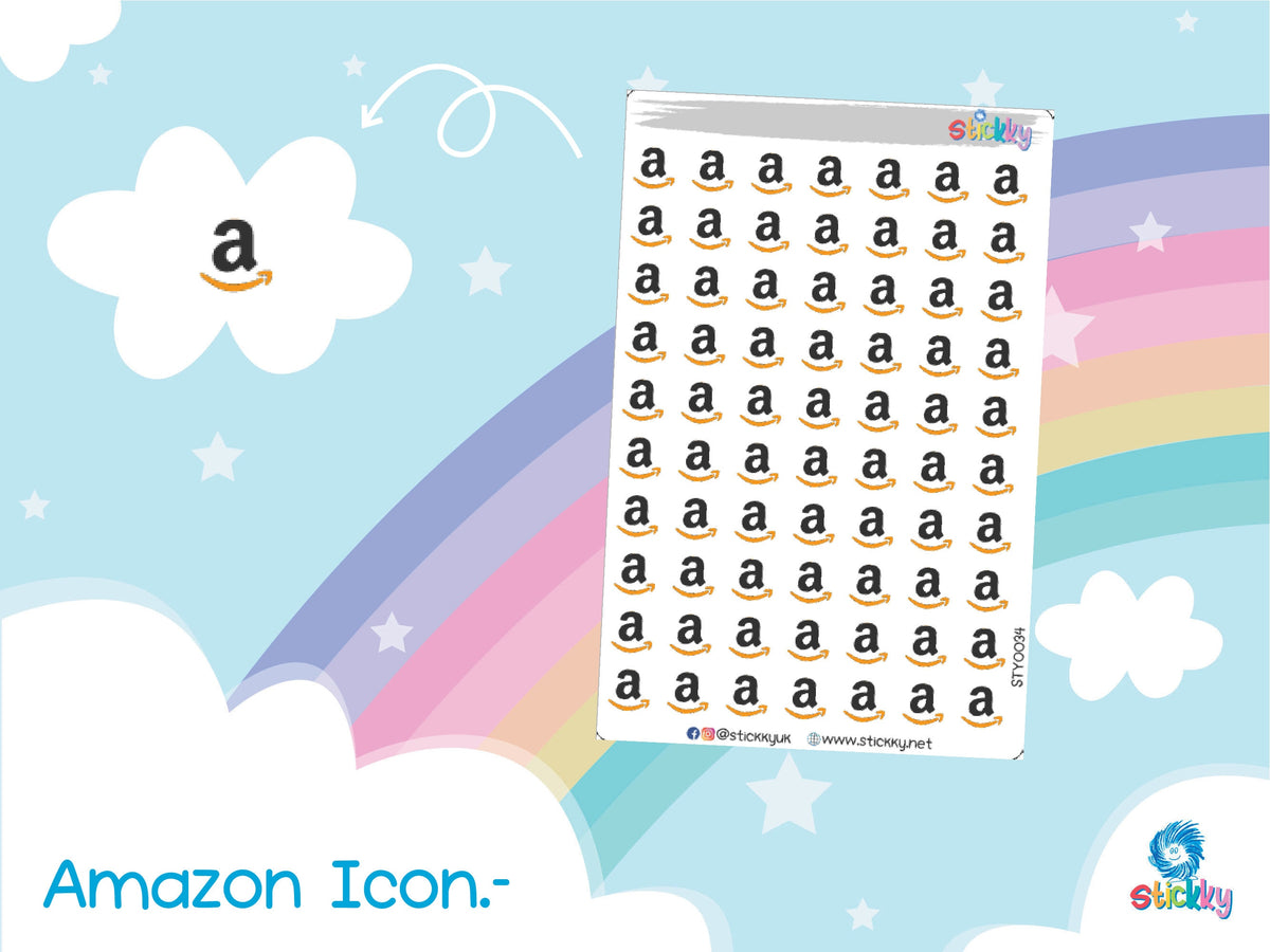 Amazon Logo Stickers Sheet.- – Stickky