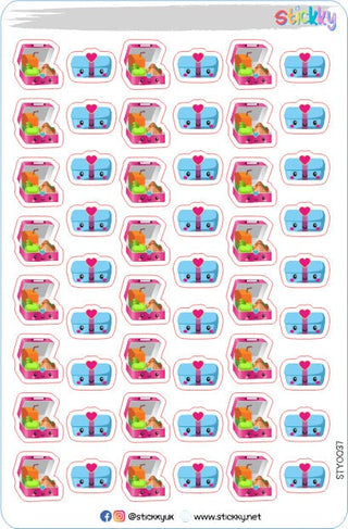 Lunch Box/Pack Lunch Stickers Sheet.-