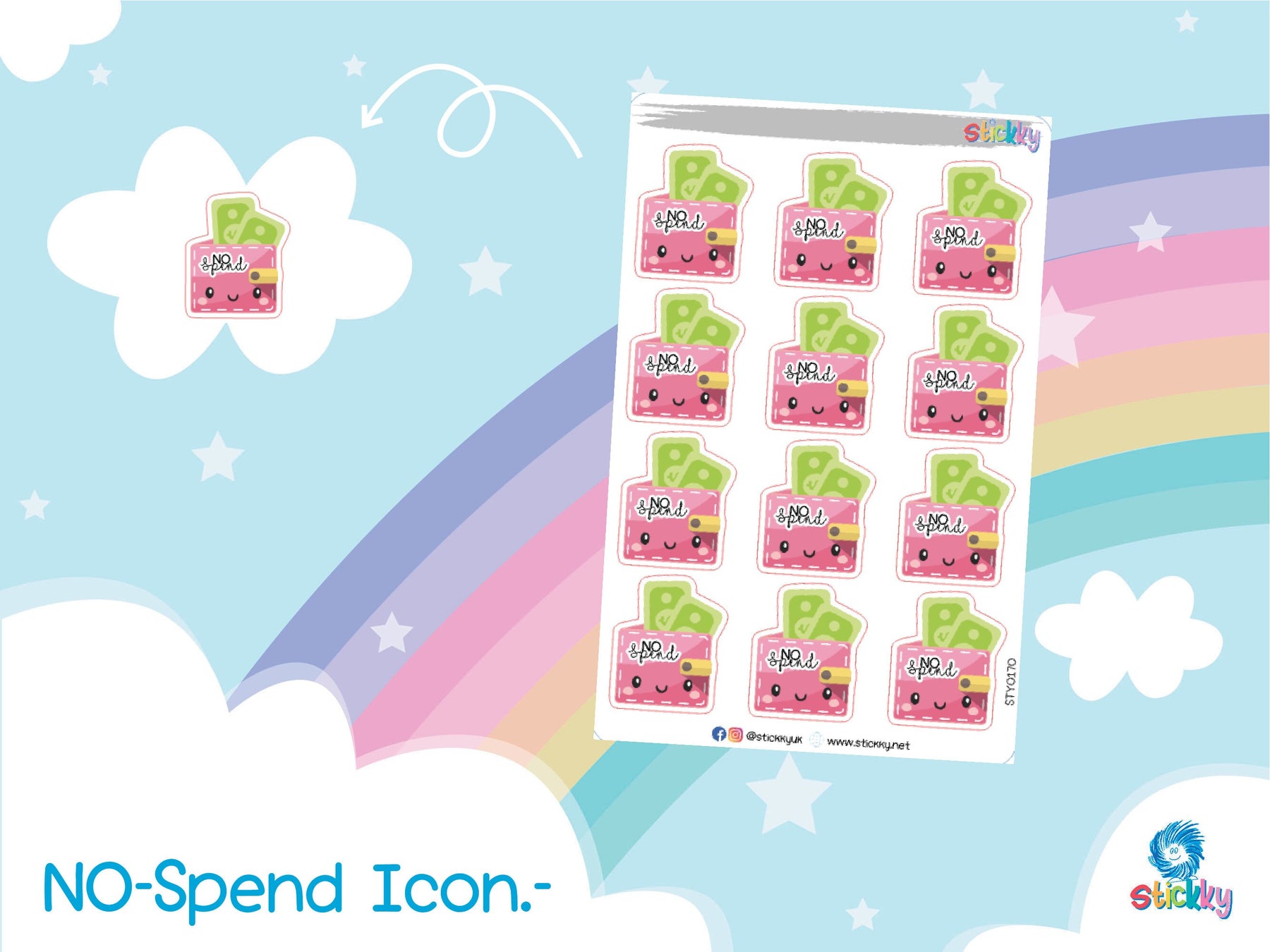 No-Spend Wallet Icon.-