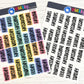 Days of the Week Script Classic Happy Planner Stickers Sheet