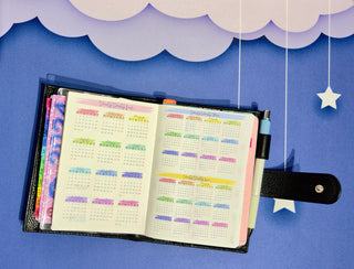 Cute 2025 Year View Hobonichi, Monthly Headers, Year At A Glance, Hobo Yearly Overlay Stickers - 2024-2025-2026 Calendar Stickers.-