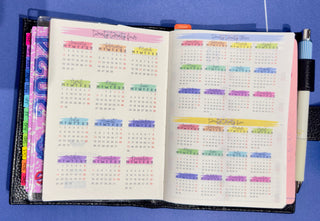 Cute 2025 Year View Hobonichi, Monthly Headers, Year At A Glance, Hobo Yearly Overlay Stickers - 2024-2025-2026 Calendar Stickers.-