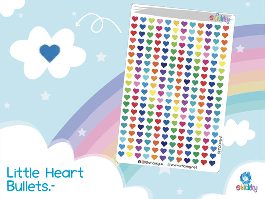 Little Heart Bullets Planner Stickers Sheet.-