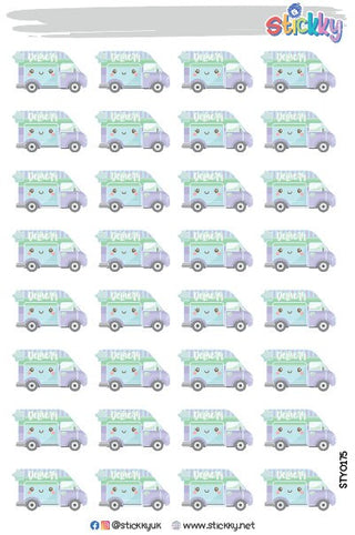 Cute Delivery Truck Stickers Sheet