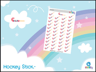 Hockey Stick Icon Stickers Sheet