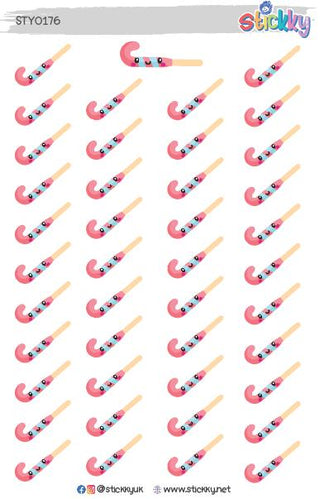 Hockey Stick Icon Stickers Sheet