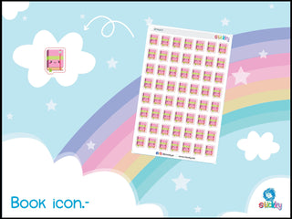 Book Icon Stickers Sheet
