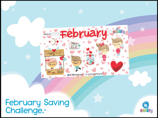 Cute February Savings Challenge