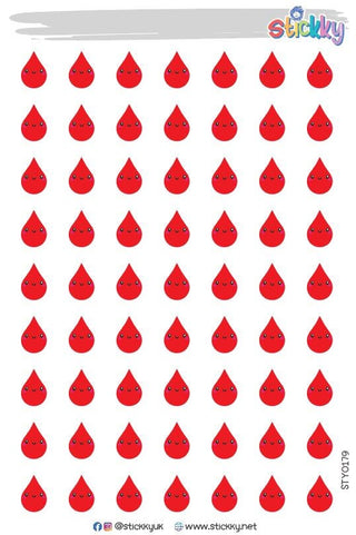 Cute Period Icon Stickers Sheet