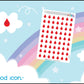 Cute Period Icon Stickers Sheet