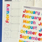 Rainbow Months of the Year Script Planner Stickers Sheet-V2-A