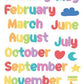 Rainbow Months of the Year Script Planner Stickers Sheet-V2-A