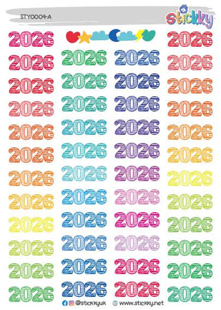 2026 Script Planner Stickers: Pastel Calendar Stickers
