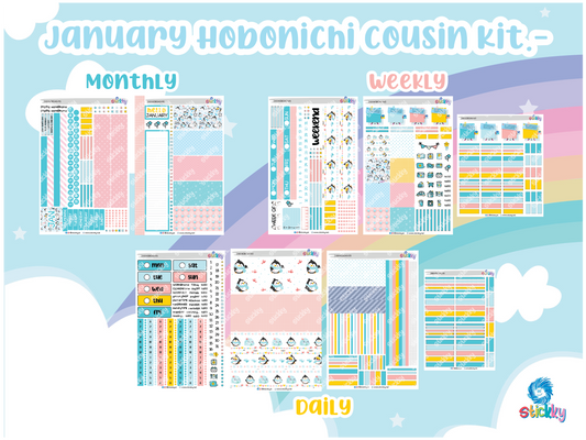 January Stickky Planner Kit - Hobonichi A5 (Cousin)✨