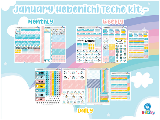 January Stickky Planner Kit - Hobonichi Techo A6 (Original)✨