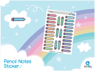 Pencil Notes Stickers Sheet.-