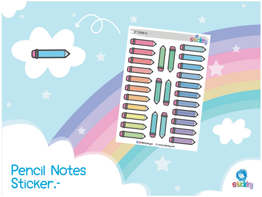 Pencil Notes Stickers Sheet.-