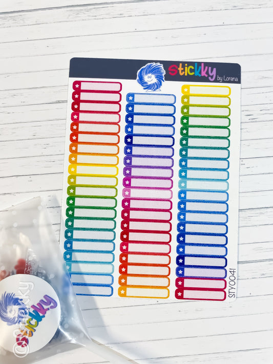 Happy Planner Small Rainbow Boxes Stickers Sheet - Stickky