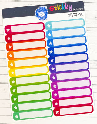 Small Rainbow Boxes Stickers Sheet