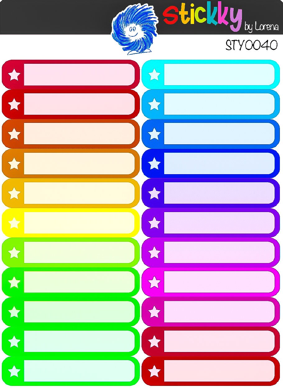 Happy Planner Small Rainbow Boxes Stickers Sheet - Stickky