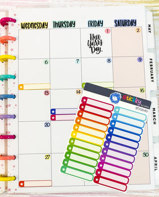 Small Rainbow Boxes Stickers Sheet