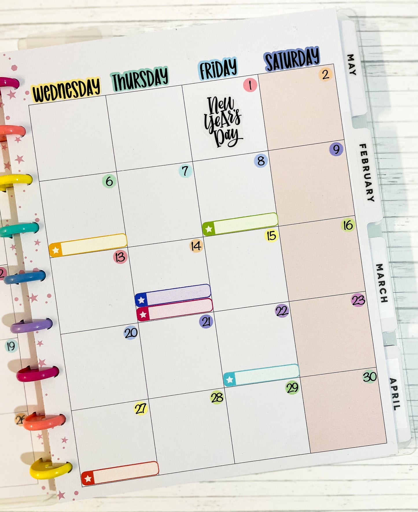 Happy Planner Small Rainbow Boxes Stickers Sheet - Stickky