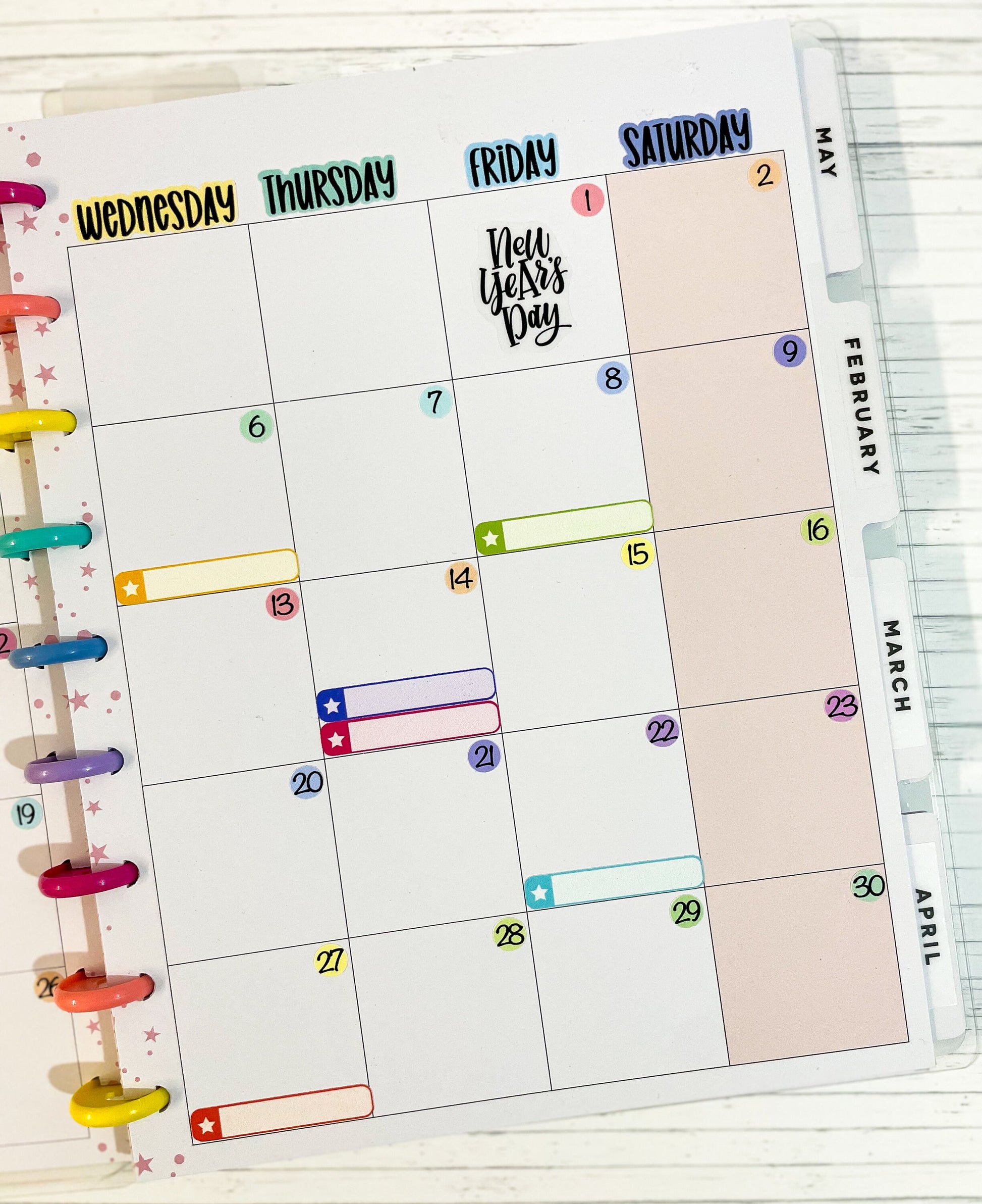 Happy Planner Small Rainbow Boxes Stickers Sheet - Stickky