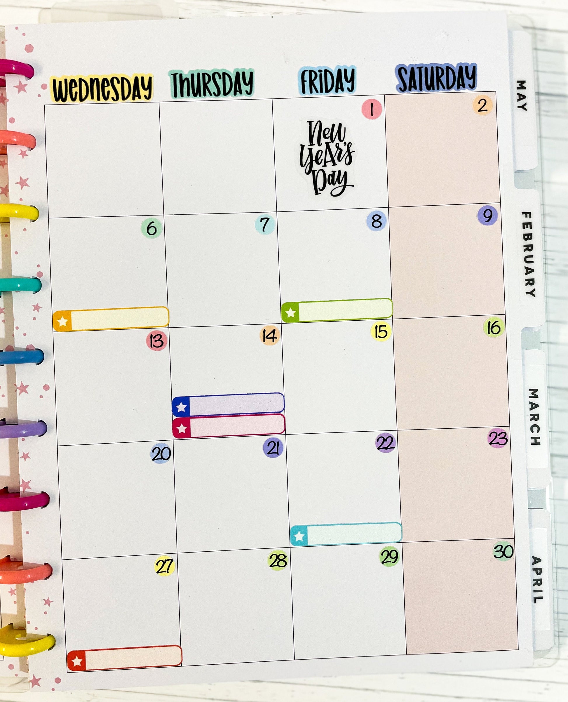 Happy Planner Small Rainbow Boxes Stickers Sheet - Stickky