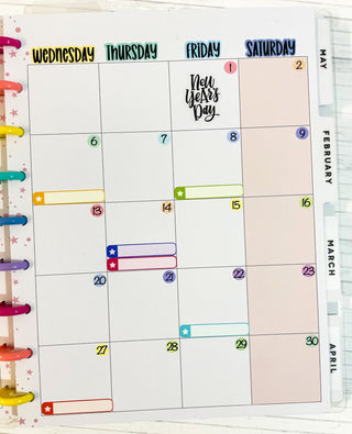 Small Rainbow Boxes Stickers Sheet